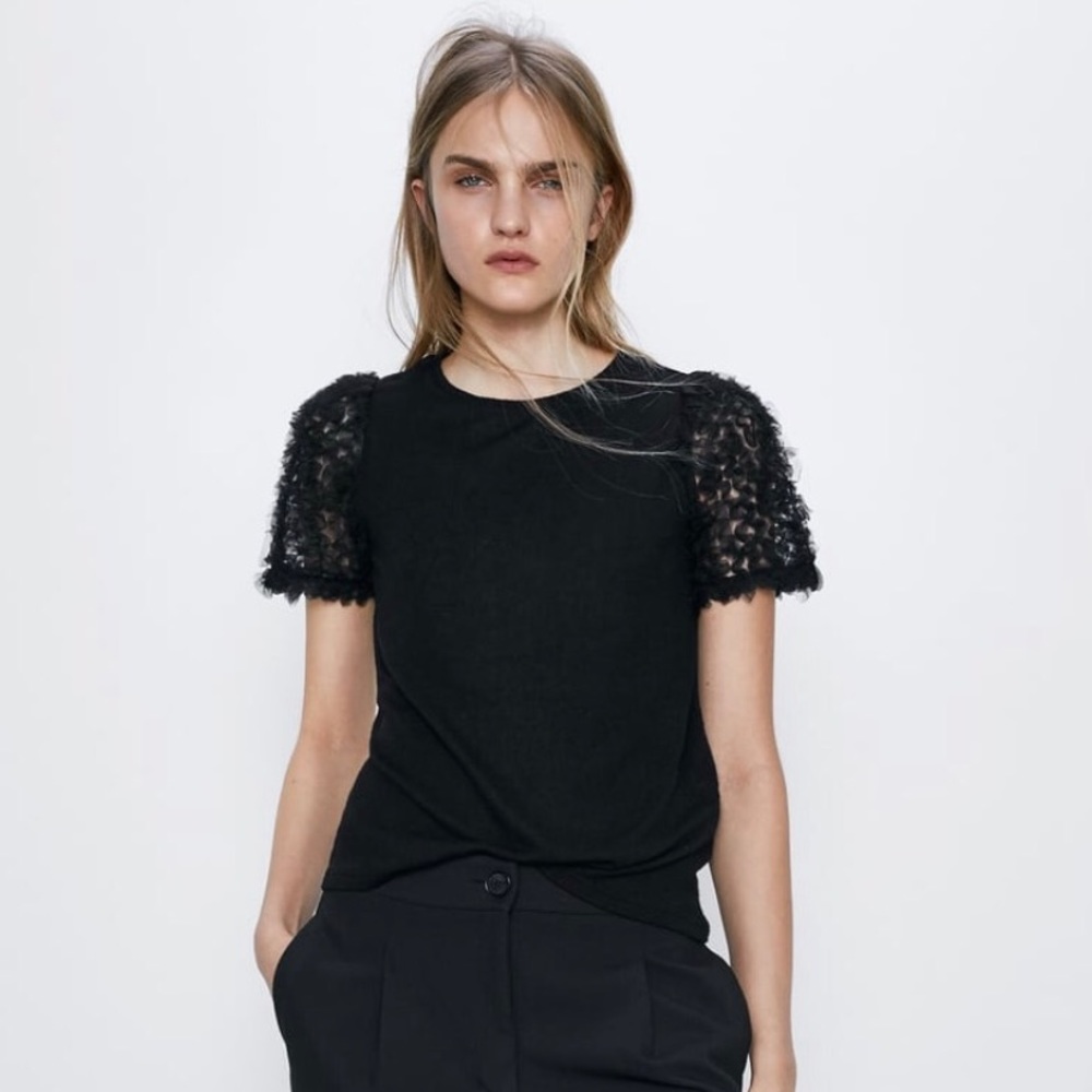 ZARA Sweater with Contrasting Sleeves